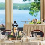 Waterfront Room- tables set with dinnerware